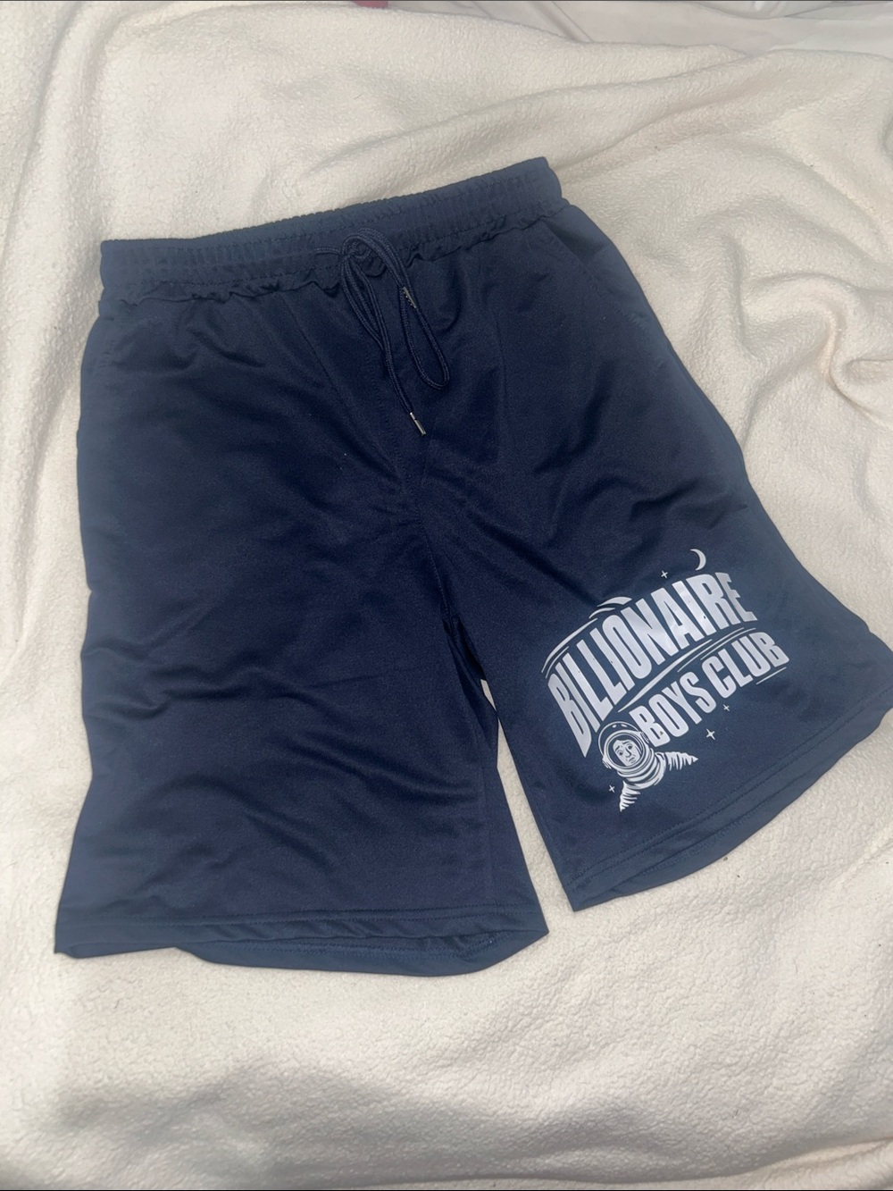 Billionaire Boys Club Navy Blue Athletic Shorts with White Logo